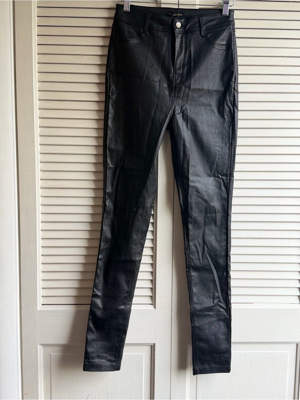 Shinestar High-Rise Black Coated Skinny Jeans